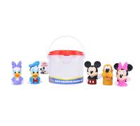 Mickey & Friends 6 Piece Bath Squirter Bucket Set. Bath Toys for Baby and Toddlers, Includes Organizer Bucket with Drainage to Store Your Bath time Wa