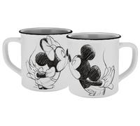 Mickey Kiss Sketch Mug Silver Grey Enamel Look 400 ml