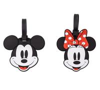 Peers Hardy Luggage Tags: Disney Mickey and Minnie Mouse Red+Black 2 Piece Luggage Tag Set