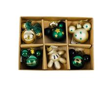 Mickey & Minnie Mouse Hanging Baubles Pack Of 6 Xmas Tree Decoration Gold Green Novelty Home Décor Party Reusable Durable Holiday Fun Gift