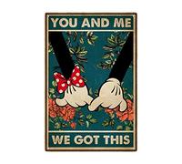Mickey Minnie Tin Logo Old Fashioned Holding Hands You and Me We Got This Bar Club Cafe Home Wall Decoration 8x12 Inches