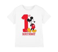 Mickey Mouse 1st Birthday Shirt Unisex Kids T Shirt, White, 12-13 Years