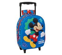 Mickey Mouse - 3D Children's Backpack with Wheels, Ideal for Children of Different Ages, Comfortable and Versatile, Quality and Resistance, 27 x 10 x 33 cm