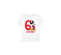 Mickey Mouse 6Th Birthday Shirt Kids T-Shirt White | Size: 5-6 Years Mickey Mouse White 5-6 Years