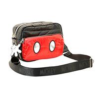 Mickey Mouse Air-Padding IBiscuit Shoulder Bag, Black, 23 x 16 cm