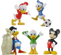Mickey Mouse and Friends 3D Figures - Highly Detailed Collectible Miniature Figures Perfect for Cake Toppers - 2" 5cm Huey, Dewey, Louie Mickey & 2.5" 6cm Scrooge McDuck - 5 Pack
