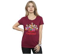 Mickey Mouse And Friends Christmas Cotton T-Shirt Disney Burgundy L