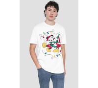 Mickey Mouse And Minnie Christmas Kiss Mens T-Shirt White Mickey Mouse White L