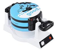 Mickey Mouse and Minnie Mouse Double Flip Waffle Maker for 6 Waffles - 3 Mickey and 3 Minnie - White and Blue MIC-64