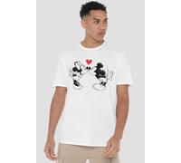 Mickey Mouse And Minnie Sketch Kiss Valentine'S Day Mens T-Shirt White Mickey Mouse White M