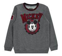 Mickey Mouse Boys Crewneck Sweatshirt - Chenille Logo Patch Pullover Sweatshirt - Classic mickey and Minnie Mouse Sweatshirt