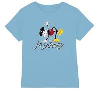 Mickey Mouse Boys Funky Dance Unisex Kids T-Shirt, Light Blue, 5-6 Years UK