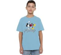 Mickey Mouse Boys Funky Dance Unisex Kids T-Shirt, Light Blue, 7-8 Years UK