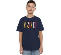 Mickey Mouse Boys Multicolor Name Unisex Kids T-Shirt, Navy, 5-6 Years UK