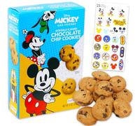 Mickey Mouse Chocolate Chip Cookies Snack Box (6oz) - Pantry Birthday Party Favors Cookie Pack Bundle with Mickey Mouse Cookie Sweet Treats and Stickers | Kids Snacks for School Lunch