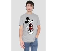Mickey Mouse Christmas Scarf Mens T-Shirt Grey Mickey Mouse Grey XXL