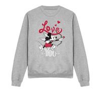Mickey Mouse Cupid Love You Valentine's Day Sweatshirt Light Grey | Size: 2XL Mickey Mouse Light Grey 2XL