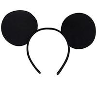 Mickey Mouse Ears Black Headband Disney Minnie Adult Kid Fancy Dress Her Him Set