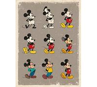 Mickey Mouse "Evolution Retro" Canvas Print, Cotton, Multi-Colour, 3.20 x 60.00 x 80.00 cm