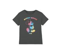 Mickey Mouse Girl's Gradient Outline T-Shirt Charcoal | Size: 7-8 Years Mickey Mouse Charcoal 7-8 Years