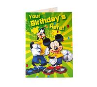 Mickey Mouse Goofy Football Your birthday's here! Birthday Card