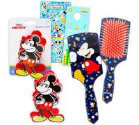 Mickey Mouse Hair Brush Set for Kids - Bundle with Disney Paddle Brush Detangler, Claw Clip, Stickers, More | Mickey Mouse Hair Accessories for Girls