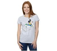 Mickey Mouse Hurdles Cotton T-Shirt Disney Grey L