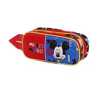 Mickey Mouse Joyful-3D Double Pencil Case, Blue, 22 x 9.5 cm