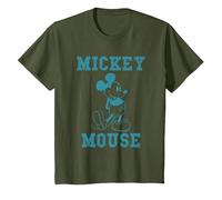 Mickey Mouse Kick Mono Distress T-Shirt, Youth, Olive Green, 2T