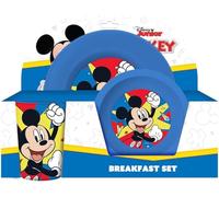 Mickey Mouse Kids Tableware Set - 3 Piece Reusable PP Plate, Bowl & Cup Set for Children - Dinnerware Set for Mealtimes - for 24 Months & Up