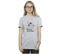 Mickey Mouse King Of The Castle Cotton Boyfriend T-Shirt Disney Grey XXL