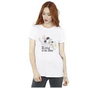 Mickey Mouse King Of The Castle Cotton Boyfriend T-Shirt Disney White XL