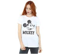 Mickey Mouse Laces Cotton Boyfriend T-Shirt Disney White S