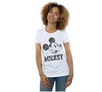 Mickey Mouse Laces Cotton T-Shirt Disney White XL