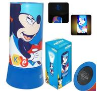 Mickey Mouse LED Projector Night Light for Kids - 19cm Battery Operated Cylinder Desk Lamp - Table Light for Bedroom Nursery Playroom Gift for Boys Girls Baby Back to School Ages 3+