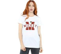 Mickey Mouse Letter Peak Cotton Boyfriend T-Shirt Disney White XXL
