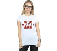 Mickey Mouse Letter Peak Cotton T-Shirt Disney White L