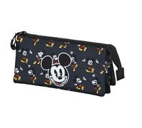 Mickey Mouse Looks-Triple Pencil Case, Black, 23 x 11 cm