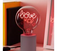 Mickey Mouse Love Led Neon Bulb, E27 Screw Decorative Light For Lamps, Official Disney Collectible Bedroom Decor, Paladone