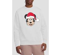 Mickey Mouse Men's Christmas Fairy Lights Wrap Sweatshirt White | Size: Small Mickey Mouse White S