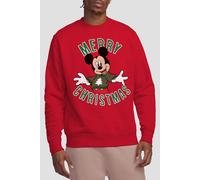 Mickey Mouse Men's Christmas Jumper Sweatshirt Red | Size: Small Mickey Mouse Red S