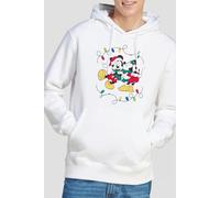 Mickey Mouse Men's Christmas Kiss Hoodie White | Size: 2XL Mickey Mouse White 2XL