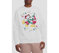 Mickey Mouse Men's Christmas Kiss Sweatshirt White | Size: 2XL Mickey Mouse White 2XL
