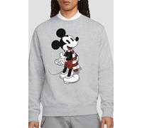 Mickey Mouse Men's Christmas Scarf Sweatshirt Light Grey | Size: Medium Mickey Mouse Light Grey M