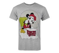 Mickey Mouse Mens Christmas T-ShirtS Grey NS5485