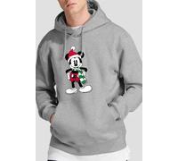 Mickey Mouse Men's Christmas Tartan Hoodie Light Grey | Size: XL Mickey Mouse Light Grey XL
