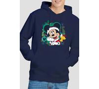 Mickey Mouse Men's Christmas Wreath Hoodie Navy | Size: Medium Mickey Mouse Navy M