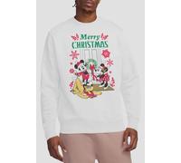 Mickey Mouse Men's Christmas Wreath Sweatshirt White | Size: XL Mickey Mouse White XL