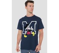 Mickey Mouse Men's Classic Walk T-Shirt Navy | Size: Large Mickey Mouse Navy L