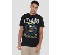 Mickey Mouse Men's Colorado Ski T-Shirt Black | Size: Large Mickey Mouse Black L